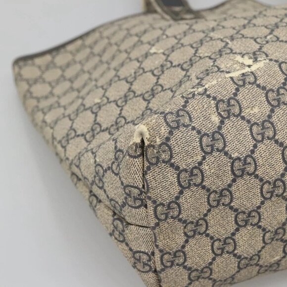 GUCCI GG Supreme Sherry Line Tote Bag PVC Navy Silver 211134 Auth bs27569 - Picture 4 of 16